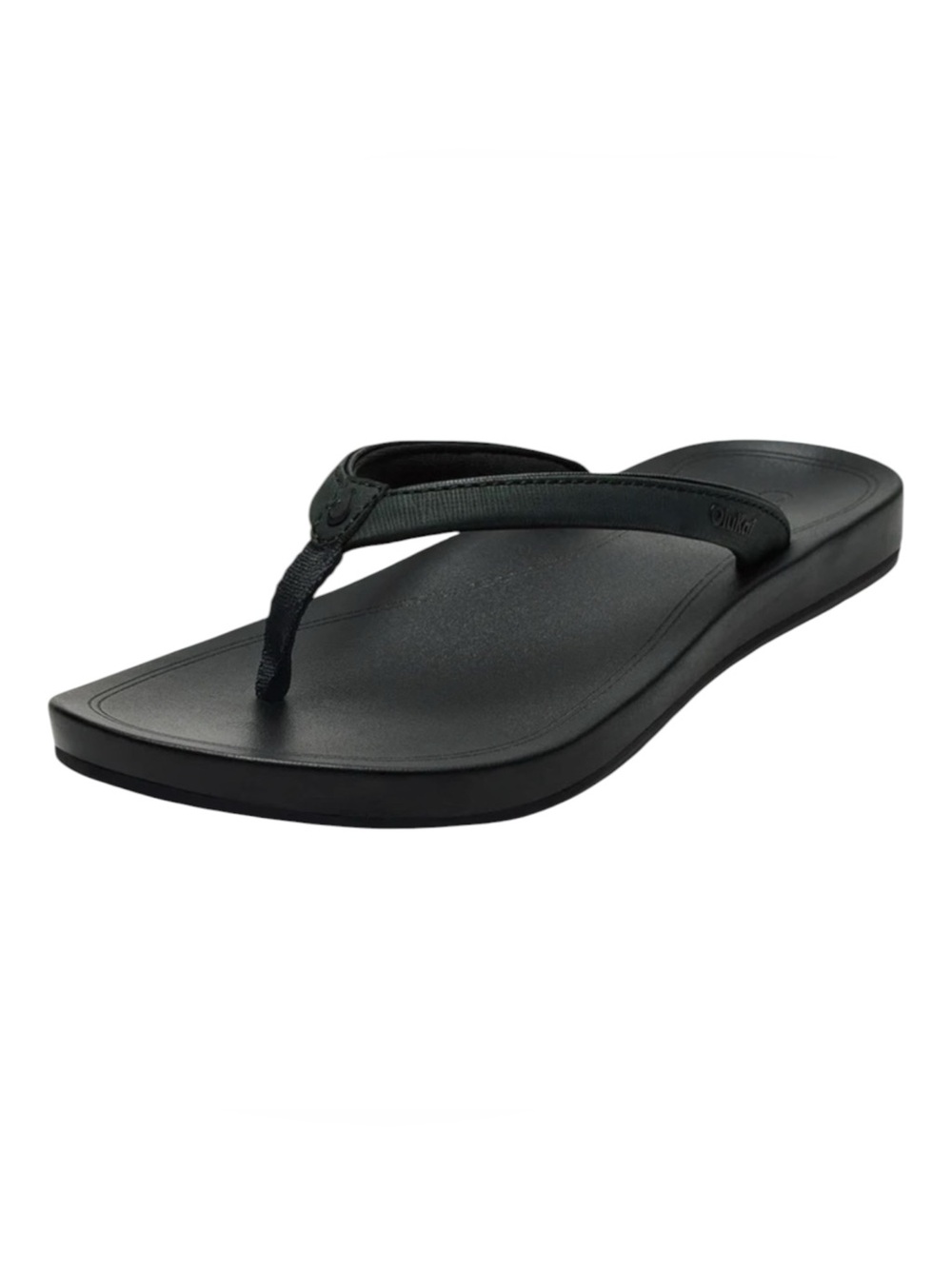 OluKai 'Uiki Sandals Women Size 7 Black Water-Friendly Beach Flip Flops